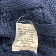 Load image into Gallery viewer, Unisex Marquise, navy cotton knit cardigan, EUC, size 00,  