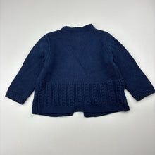 Load image into Gallery viewer, Unisex Marquise, navy cotton knit cardigan, EUC, size 00,  