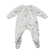 Load image into Gallery viewer, Unisex purebaby, white organic cotton zip coverall, bees, EUC, size 0000,  