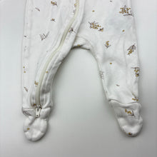 Load image into Gallery viewer, Unisex purebaby, white organic cotton zip coverall, bees, EUC, size 0000,  