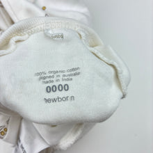 Load image into Gallery viewer, Unisex purebaby, white organic cotton zip coverall, bees, EUC, size 0000,  