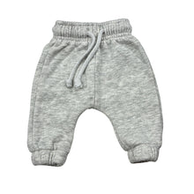 Load image into Gallery viewer, Unisex Baby Berry, grey cotton blend basic fleece lined track pants, elasticated, GUC, size 0000,  