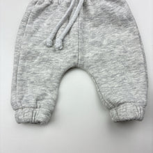Load image into Gallery viewer, Unisex Baby Berry, grey cotton blend basic fleece lined track pants, elasticated, GUC, size 0000,  