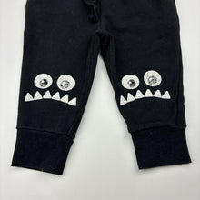 Load image into Gallery viewer, Boys Anko, black cotton blend fleece lined track pants, elasticated, GUC, size 1,  