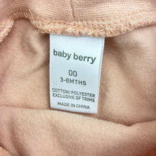Load image into Gallery viewer, Girls Baby Berry, pink cotton blend basic fleece lined track pants, elasticated, GUC, size 00,  