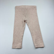 Load image into Gallery viewer, Girls H&amp;M, pink cotton blend ribbed knit leggings, adjustable, EUC, size 1,  