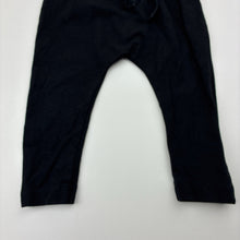 Load image into Gallery viewer, Unisex Baby Berry, black cotton blend leggings, elasticated, GUC, size 0,  