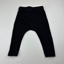 Load image into Gallery viewer, Unisex Baby Berry, black cotton blend leggings, elasticated, GUC, size 0,  