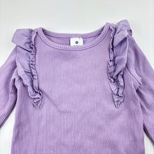 Load image into Gallery viewer, Girls Target, stretch cotton ribbed ruffle long sleeve t-shirt, EUC, size 2,  