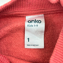 Load image into Gallery viewer, Unisex Anko, red cotton blend fleece lined sweater, GUC, size 1,  