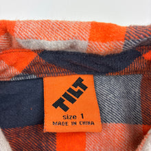 Load image into Gallery viewer, Boys Tilt, check flannel cotton long sleeve shirt, EUC, size 1,  