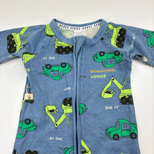 Load image into Gallery viewer, Boys Bonds, cotton blend zip coverall Wondersuit, car, GUC, size 000,  