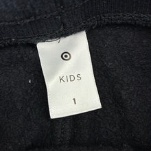 Load image into Gallery viewer, Unisex Target, black cotton blend fleece lined track pants, elasticated, GUC, size 1,  