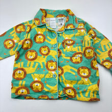 Load image into Gallery viewer, Unisex Baby Berry, flannel cotton pyjama top, lion, wash fade, FUC, size 1,  