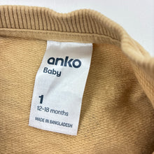Load image into Gallery viewer, Unisex Anko, beige cotton fleece lined sweater, bear, EUC, size 1,  