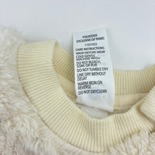 Load image into Gallery viewer, Unisex Dymples, cream fleece sweater, embroidered, EUC, size 00,  