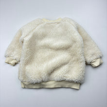 Load image into Gallery viewer, Unisex Dymples, cream fleece sweater, embroidered, EUC, size 00,  