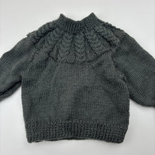 Load image into Gallery viewer, Unisex handmade, grey knit sweater, EUC, size 000,  