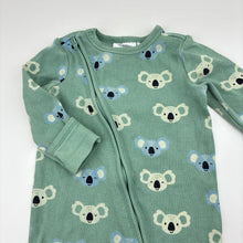 Load image into Gallery viewer, Unisex Sprout, organic cotton blend ribbed zip coverall, koala, EUC, size 00,  