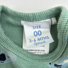 Load image into Gallery viewer, Unisex Sprout, organic cotton blend ribbed zip coverall, koala, EUC, size 00,  