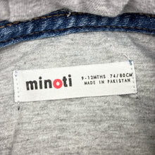 Load image into Gallery viewer, Unisex MINOTI, blue denim zip hooded jacket, GUC, size 0,  