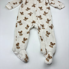 Load image into Gallery viewer, Unisex Anko, zip fleece coverall, teddy bear, GUC, size 0,  