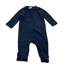Load image into Gallery viewer, Unisex Target, navy organic cotton blend zip romper, GUC, size 000,  