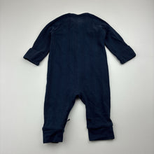 Load image into Gallery viewer, Unisex Target, navy organic cotton blend zip romper, GUC, size 000,  
