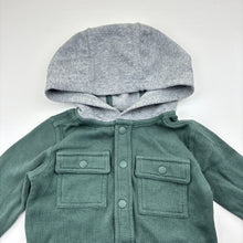 Load image into Gallery viewer, Unisex cotton blend, knit waffle hooded top, dinosaur, EUC, size 0,  