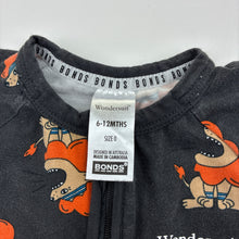 Load image into Gallery viewer, Unisex Bonds, cotton blend zip wondersuit, lion, wash fade, FUC, size 0,  