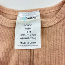 Load image into Gallery viewer, Girls 4 Baby, cotton blend ribbed zip coverall, EUC, size 00000,  