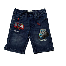 Load image into Gallery viewer, Boys Bluezoo, blue denim shorts, elasticated, embroidered, EUC, size 2-3,  