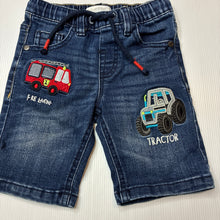 Load image into Gallery viewer, Boys Bluezoo, blue denim shorts, elasticated, embroidered, EUC, size 2-3,  