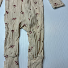 Load image into Gallery viewer, Girls Baby Berry, cream cotton floral pointelle ruffle zip coverall, GUC, size 0,  
