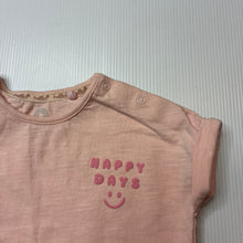 Load image into Gallery viewer, Girls Next, pink cotton t-shirt, smiley face, EUC, size 000,  