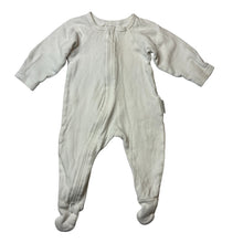 Load image into Gallery viewer, Unisex purebaby, white organic cotton zip coverall, EUC, size 000,  