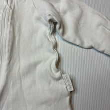 Load image into Gallery viewer, Unisex purebaby, white organic cotton zip coverall, EUC, size 000,  