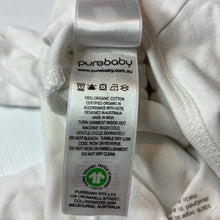 Load image into Gallery viewer, Unisex purebaby, white organic cotton zip coverall, EUC, size 000,  