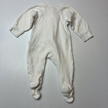 Load image into Gallery viewer, Unisex purebaby, white organic cotton zip coverall, EUC, size 000,  