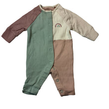 Load image into Gallery viewer, Unisex Next, cotton ribbed romper, embroidered, EUC, size 0000,  