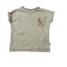 Load image into Gallery viewer, Unisex Next, cream cotton t-shirt, embroidered, EUC, size 000,  