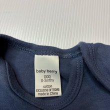 Load image into Gallery viewer, Unisex Baby Berry, navy cotton bodysuit, EUC, size 000,  