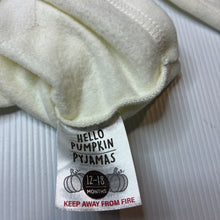 Load image into Gallery viewer, Unisex HELLO PUMPKIN, cream velour pyjama top, embroidered, EUC, size 1,  