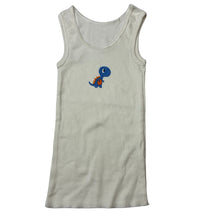 Load image into Gallery viewer, Unisex Tiny Little Wonders, white cotton singlet, dinosaur, GUC, size 1,  