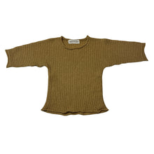 Load image into Gallery viewer, Unisex BELLE &amp; SUN, mustard cotton ribbed terry t-shirt, GUC, size 000,  