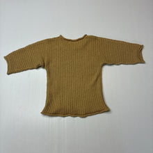 Load image into Gallery viewer, Unisex BELLE &amp; SUN, mustard cotton ribbed terry t-shirt, GUC, size 000,  