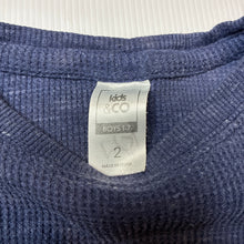 Load image into Gallery viewer, Unisex Kids &amp; Co, navy cotton blend waffle long sleeve t-shirt, FUC, size 2,  