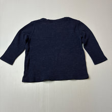 Load image into Gallery viewer, Unisex Kids &amp; Co, navy cotton blend waffle long sleeve t-shirt, FUC, size 2,  