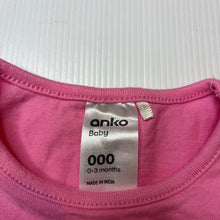 Load image into Gallery viewer, Girls Anko, pink cotton ruffle t-shirt, broderie trim, GUC, size 000,  