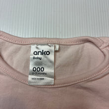 Load image into Gallery viewer, Girls Anko, pink cotton ruffle t-shirt, broderie trim, GUC, size 000,  